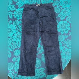 LOFT Women’s 29 8 Petite Navy Blue Corduroy Pants Straight Leg High Rise